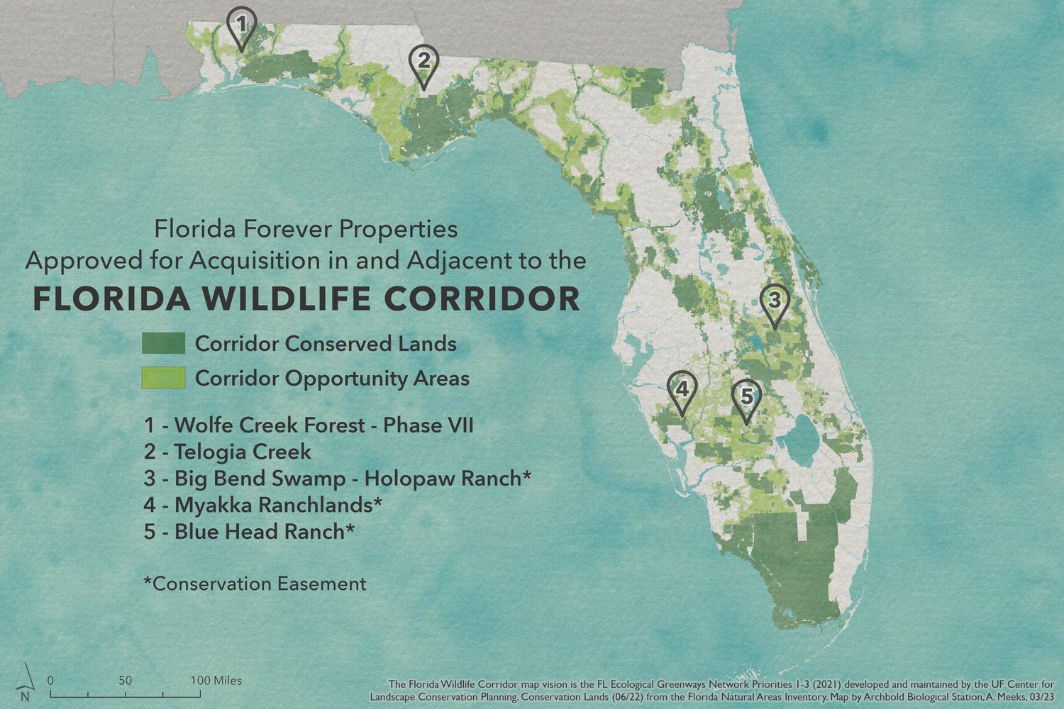 On March 13, the Florida Cabinet approved adding five properties to the Florida Wildlife Corridor.